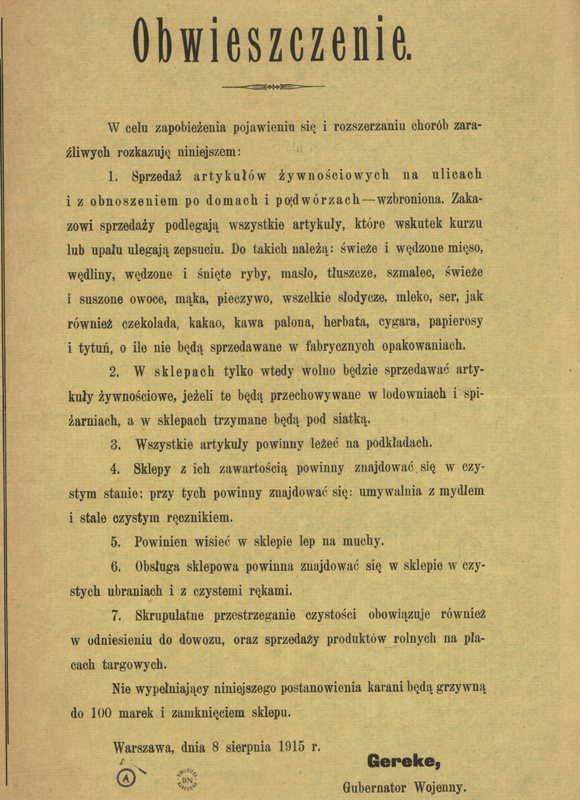 Obwieszczenie 1915